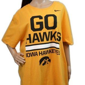 Nike Iowa Hawkeyes Tee Shirt 2XL Gold Black Cotton
